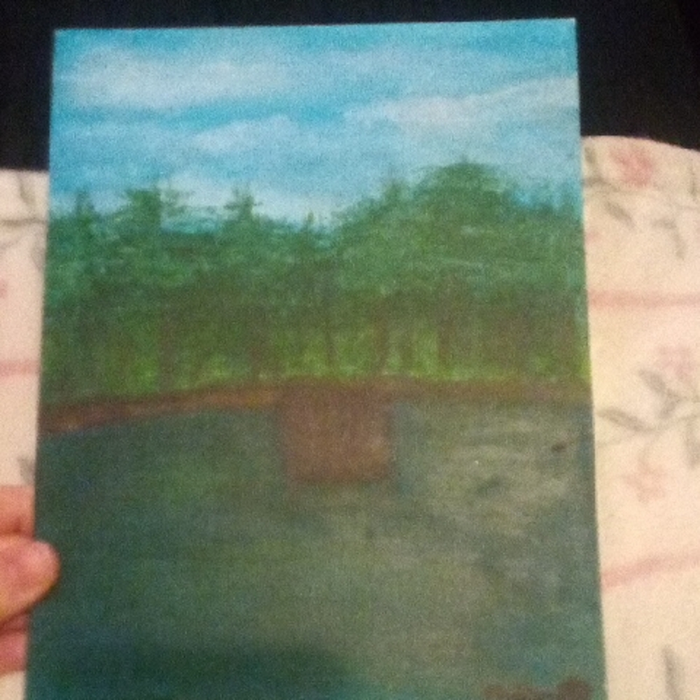Serene Forest Landscape Canvas Painting